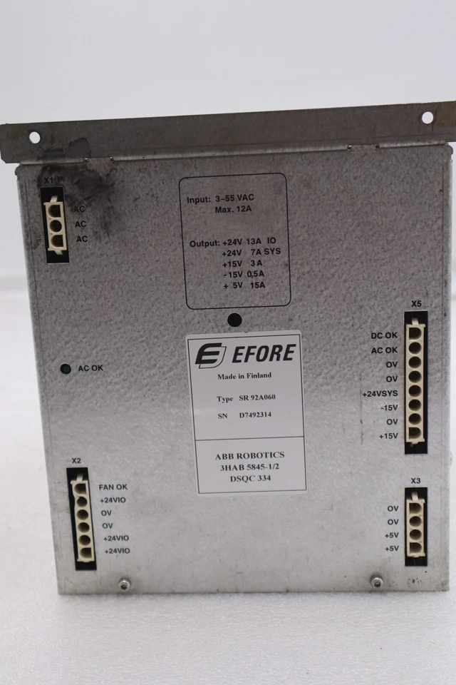 Efore ABB SR92A060 Power Supply Module 3HAB 5845-1/2 STOCK 3189 - Image 1 of 4