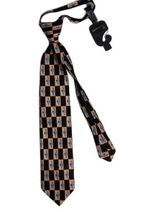 Imp Originals Boys' Polyester Novelty Zip-Up Neck Tie Brown Multi 2 3/4" x 14" - Picture 1 of 3