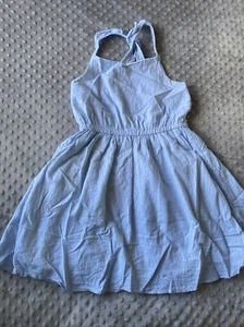 Myer Girls Blue & White striped dress w/ cross back | Knee-length | 10 years old - Picture 1 of 5
