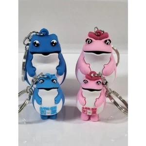 Hit JINRO Frosch Kröte Figur Schlüsselanhänger Schlüsselring blau rosa Korea Soju Paar Charms - Bild 1 von 1
