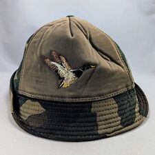 Vintage Winchester Jones Camo Hunting Hat Foam Ear Flaps Duck Embroidery SMALL