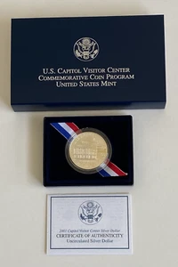 2001 Capitol Visitor Center Mint Commerative Unc. Silver Dollar - Free Shipping - Picture 1 of 3