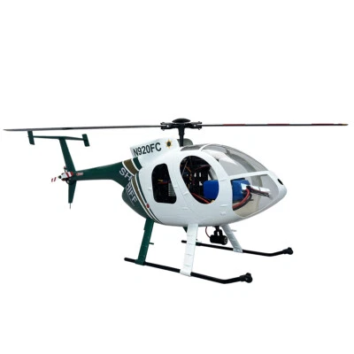 Roban RTF 470 Size MD500E RC Helicopter 2 blades Green White Hughes GPS Model - Image 1 of 4