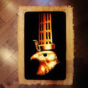 XL signierter handgefertigter Papyrus ägyptischer Falke HORUS (Schutz) Gemälde _ 25" x 17" - Bild 1 von 5