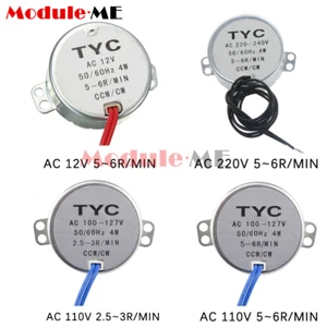 AC 12V/110V/220V TYC-50 4W 50/60Hz Synchronous Motor 2.5/3/5/6RPM For Microwave - Picture 1 of 32