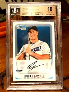 2011 Bowman Chrome Prospects Auto Brett Lawrie BGS 10 PRISTINE A's Jays and Sox - Picture 1 of 2