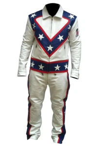 Tuta Moto Corsa Evel Kniel Equitazione Pelle Tuta Stuntman Daredevil Bici - Foto 1 di 10