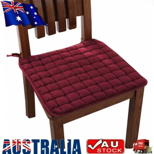 Chair Cushion Solid Color Tie On Polyester Anti Skid Chair Pad for Dining Room - Picture 1 of 20