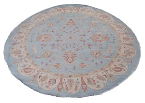 Chobi Hand Knotted Natural Dyed Afghan round Area Rug 6 x 6 ft SR 10 - Picture 1 of 5