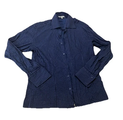 Camisa Nara Camicie Azul Rayas Texturizada Abotonada Talla M Cuello Manga Larga Foto 1 de 4