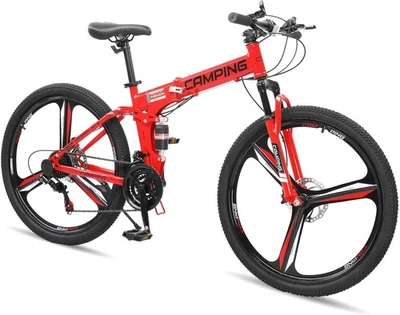26 Inch 21 Speed Folding Mountain Bike Double Shock Effect, Mechanical Dual Disc - Image 1 of 4