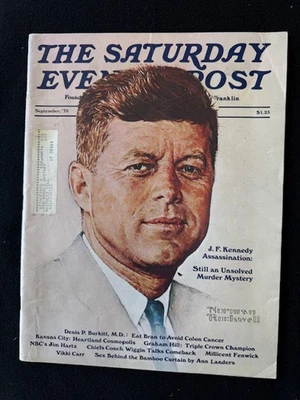 SATURDAY EVENING POST  Magazine  SEPTEMBER 1975  JFK - NORMAN ROCKWELL Cover - Image 1 of 4