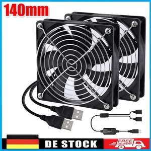 Wentylator 2 w 1 USB Cichy 140mm PC Wentylator obudowy Regulowany podwójny wentylator - Zdjęcie 1 z 16