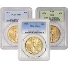 US GOLD $20 SAINT GAUDENS DOUBLE EAGLE   PCGS MS64   RANDOM DATE AND LABEL