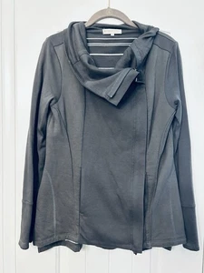 Indigenous Sweater Sz Small Organic Cotton Gray Long Sleeve Zip Up Hand Loomed - Picture 1 of 4