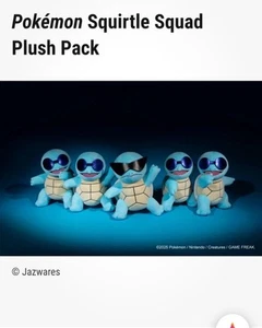 SDCC 2025 EXCLUSIVE 5 PACK Pokemon Squirtle Peluche con licenza ufficiale Jazwares - Foto 1 di 1