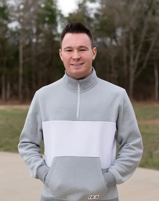 Pullover Under Armour UA para hombre Playback polar 1/4 cremallera gris blanco L bloques de color Foto 1 de 4