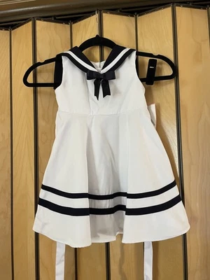 Vestido Marinero Edición Rara con Sombrero Blanco, Talla 3T con OG Lord+Taylor Box Nuevo con Etiquetas Foto 1 de 4