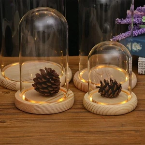 Mini Clear Glass Hemisphere Cover Dome Cabochon With Cork Table Decor - Picture 1 of 21