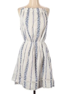 Zimmermann White And Blue Floral Cotton Summer Dress Size 1 AUS 10 US 6 - Picture 1 of 9