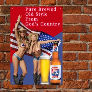 Old Style Beer Metal Sign for Man Cave Bar Pub Decor Beer Art Sign 12" - Picture 1 of 2