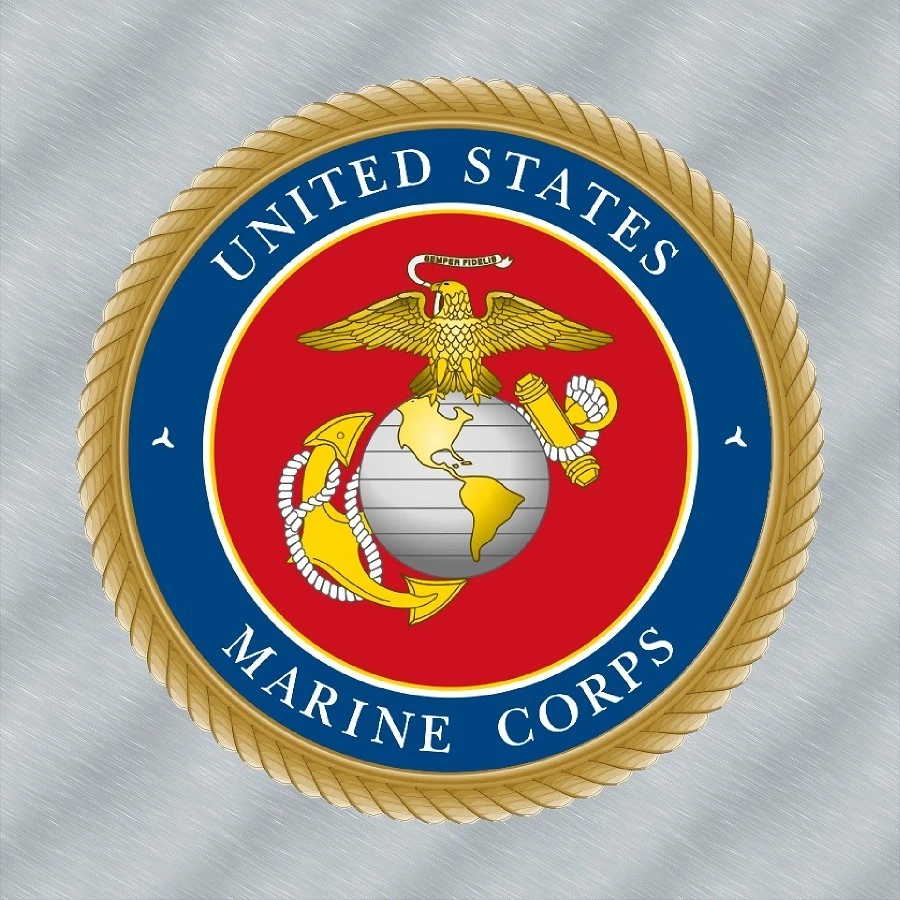 Pegatina laminada azul rojo y dorado sello del Cuerpo de Marines de los Estados Unidos elige el tamaño Foto 1 de 4