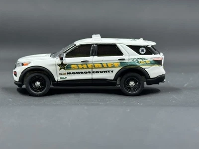 Ford Interceptor Greenlight Monroe County Florida Sheriff Police, PERSONALIZADO 1/64 Foto 1 de 4