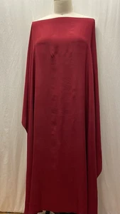 100% Mulberry Silk Crepe De Chine 19mm Blood Red Fabric 1.25 Yards 54" Wide - Picture 1 of 8