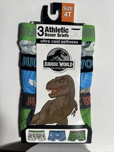 Jurassic World 3 Pack Athletic Boxer Briefs Size 4T - Picture 1 of 2