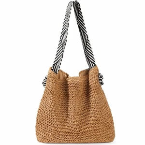 Straw Beach Bags for Women - Summer Straw Bag for Women Shoulder Handbags Tot... - Picture 1 of 7