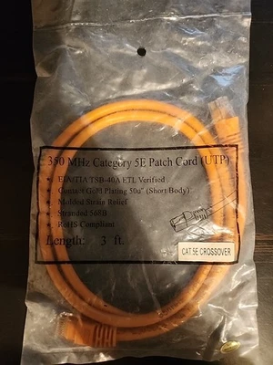 Unbranded Cat5e Patch Cord 3ft Orange - Image 1 of 3