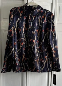 Blusa Elementz Grande Azul Multicolor Manga Larga Cuello Abotonada - Imagen 1 de 4