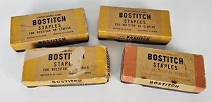 Vintage Bostitch Set Of 4 Partial Boxes Staples for B8 Stapler STCR2115-1/4" - Picture 1 of 3