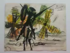 FINE ART: Salvador Dalí - Rare Quichotte « Moulins à vent » / Watery Technique - Picture 1 of 7