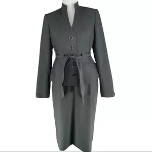 Calvin Klein Damen Neu mit Etikett grau minimalistischer Blazer & Rock Karriere Anzug 6/C38/W30 - Bild 1 von 11