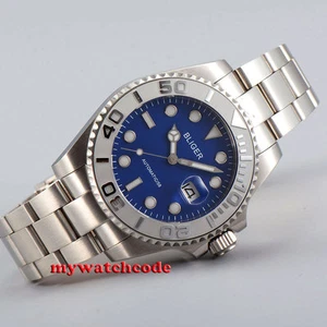 43mm Bliger esfera azul bisel cerámica fecha cristal zafiro reloj automático para hombre P41 - Imagen 1 de 5