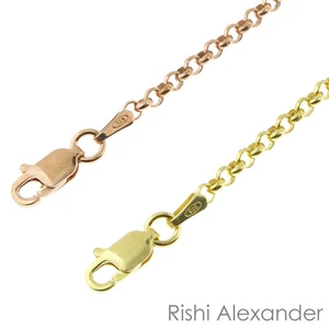Brazalete de cadena rolo de plata esterlina 925 chapado en oro 14k o oro rosa .925 Italia - Imagen 1 de 3