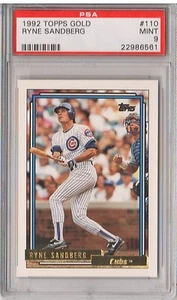 1992 Topps Gold #110 - RYNE SANDBERG - PSA 9 Mint - Chicago Cubs - Picture 1 of 2