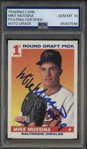 Mike Mussina HOF Signed 1991 Score #383 RC Rookie PSA/DNA 10 AUTO - Picture 1 of 2