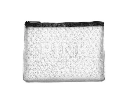 Bolso de Belleza Victoria's Secret Rosa Brillo Punto Transparente Arco Iris Estuche de Maquillaje Metálico Foto 1 de 4