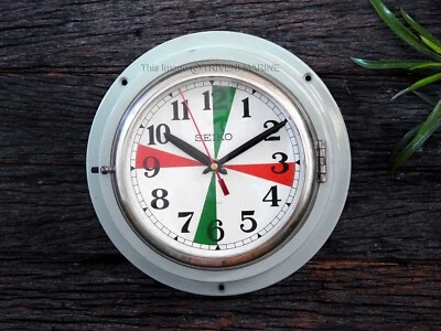 Radio Marine Metal Vintage Maritime Seiko Wall Clock Nautical Industrial Ship - Image 1 of 4