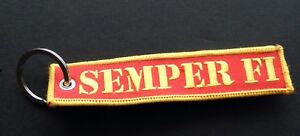 MARINES MARINE CORPS SEMPER FI EMBROIDERED KEY RING USMC US 5 X 1 INCHES STRAP