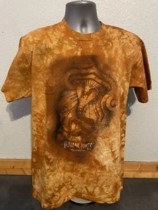 2003 Disney INDIANA JONES Full Tie Dye Tee Shirt Size Medium Orange Tones Color - Picture 1 of 5