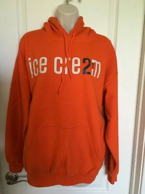 Gildan Orange Pullover Sweatshirt Hoodie Sweater 2nd St. Ice Cream L - Image 1 of 4