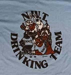 Vintage Single Stitch Neu mit Etikett Canada Beer Drinking T-Shirt Ringer Tiere Eisbär - Bild 1 von 6