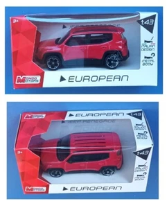 Jeep Renegade rossa modellismo 1:43 Mondo Motors European metal body - Foto 1 di 1