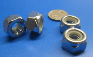 Zinc Plate Steel Class 10 Nylon Lock Hex Nuts RH, M10 x 1.5 x 17mm W 100 Pc - Picture 1 of 12