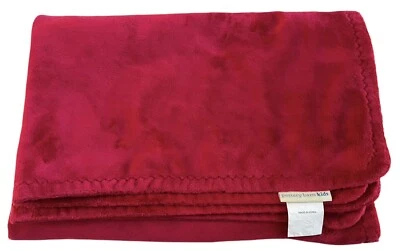 Pottery Barn 儿童抓绒毯红色毛绒 30 英寸 X 40 英寸 Lovey — 第 1/4 张图片