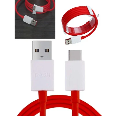 Genuine OnePlus Dash Charging Cable In Red USB to Type No Retail Packaging - Image 1 of 4