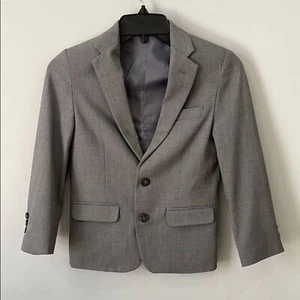 Chaps Boys Grey Dress Blazer Size 8 Reg Two-Button Suit Jacket Formal Wear - Picture 1 of 11